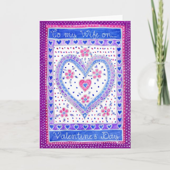 Alla hjärtans dagskort för en fru helgkort (Framsida)