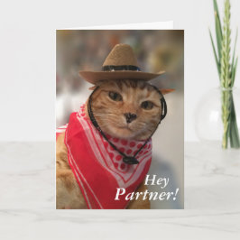 Alla hjärtans dagskort för kattälskare och cowboye helgkort