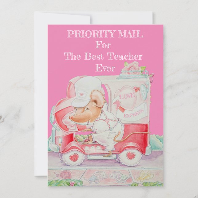 Alla hjärtans dagskort för lärare julkort (Framsida)