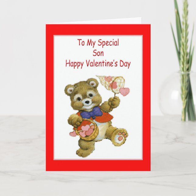 Alla hjärtans dagskort för son helgkort (Framsida)