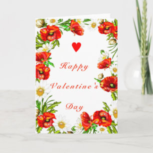 Alla hjärtans dagskort med blommor och Anpassnings Kort