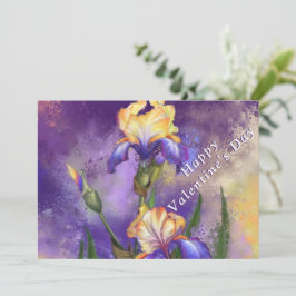 Alla hjärtans dagskort med Iris Flowers