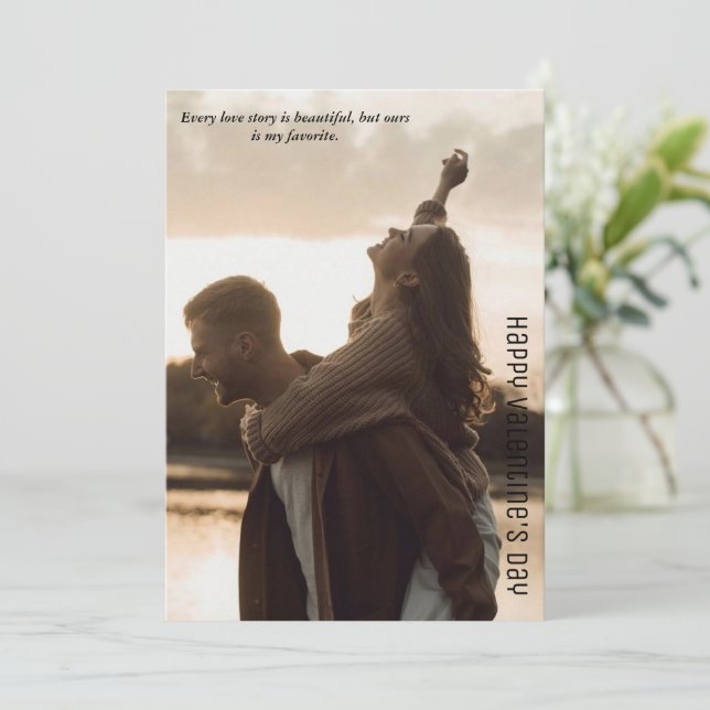 Alla hjärtans dagskort, romantiskt kort, kärlek-ko julkort (Stående Fram)