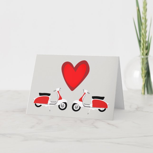 Alla hjärtans dagskort Scooter Kärlek Helgkort (Framsida)