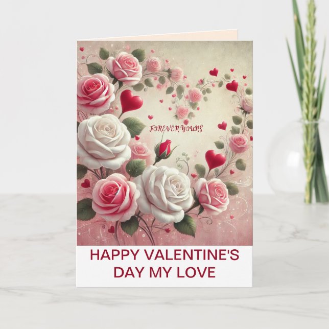 Alla hjärtans dagskort tack kort (Framsida)