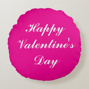 Alla hjärtans dagskript Romantic Shock rosa Cute 2 Rund Kudde