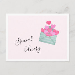 Alla hjärtans dagskuvert Hearts Pastel Postcard Vykort