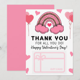 Alla hjärtans dagslärare Rainbow Gift Card Holder Inbjudningar