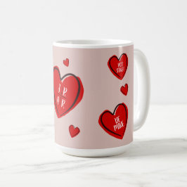 Alla hjärtans dagsljus Hearts Anpassningsbar Rosa Kaffemugg