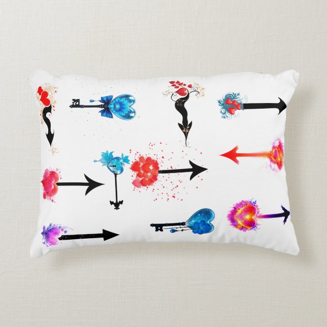 Alla hjärtans dagspil och hjärta prydnadskudde (Framsidan)