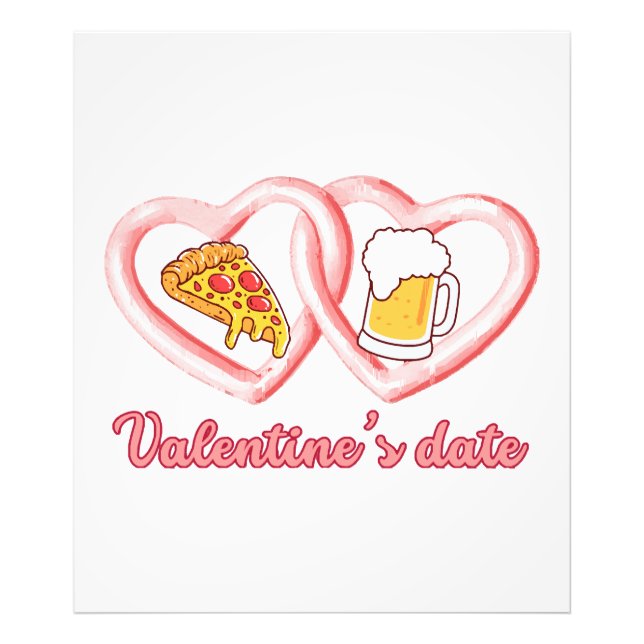 Alla hjärtans datum Pizza Beer Fototryck (Framsidan)