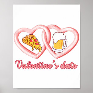 Alla hjärtans datum Pizza Beer Poster