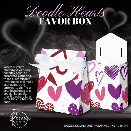 Alla hjärtans Doodle Hearts Favor Box Presentaskar