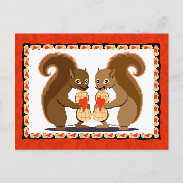 Alla hjärtans ekorrar 1 helg vykort (Framsida)