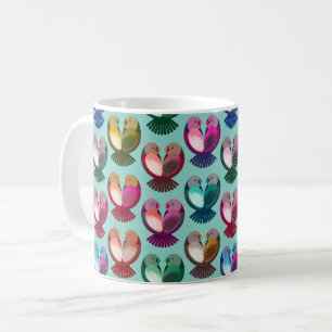 Alla hjärtans fåglar i kärlek kaffemugg