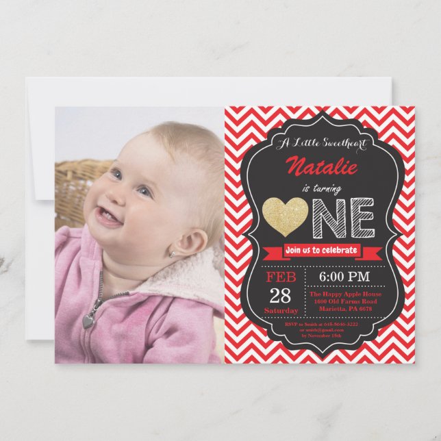 Alla hjärtans födelsedag vår lilla älskling inbjudningar (Framsida)