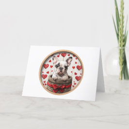 Alla hjärtans fransk bulldog helgkort