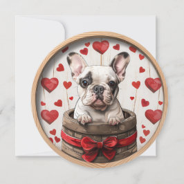 Alla hjärtans fransk bulldog julkort