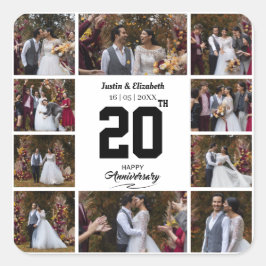 Alla hjärtans gratulation på årsdagen 10 fotokolla fyrkantigt klistermärke