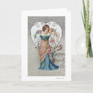 Alla hjärtans Hälsning Cupid Helgkort