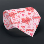 Alla hjärtans hjärtan i Kärlek du är min Mönster Slips<br><div class="desc">"I Kärlek du!" och "be min",  70-talet stil typografi och vattenfärgshjärtan mönster. Underbar för gåva till den du kärlek på Alla hjärtans dag och varje dag.</div>