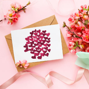 Alla hjärtans hjärtan i viva magenta vykort