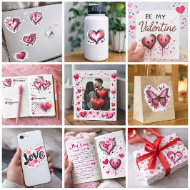 Alla hjärtans hjärtan klistermärken