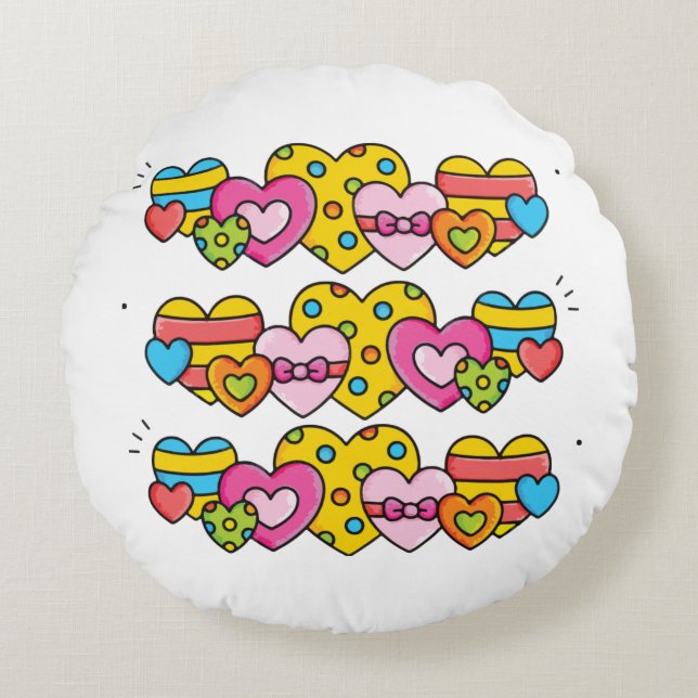 Alla hjärtans hjärtan rund kudde (Framsidan)