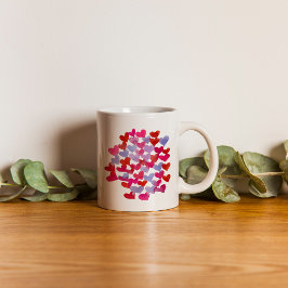 Alla hjärtans hjärtan - violett och viva magenta kaffemugg