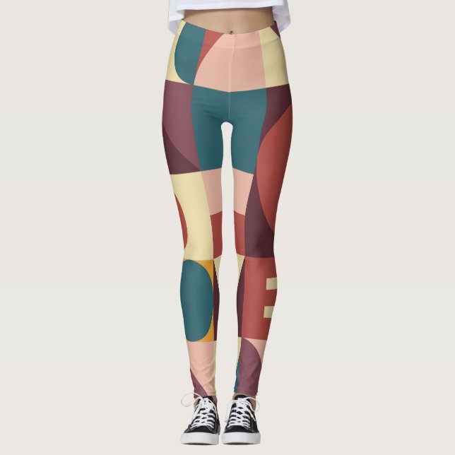 Alla hjärtans hjärtdesign, abstraktens bakgrund. leggings (Framsida)