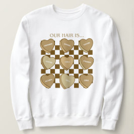 Alla hjärtans hjärtformad överdel med svart hår t shirt