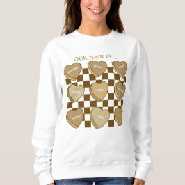 Alla hjärtans hjärtformad överdel med svart hår t shirt