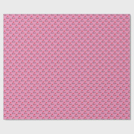 Alla hjärtans hjärtmönster över rosa inslagspapper presentpapper
