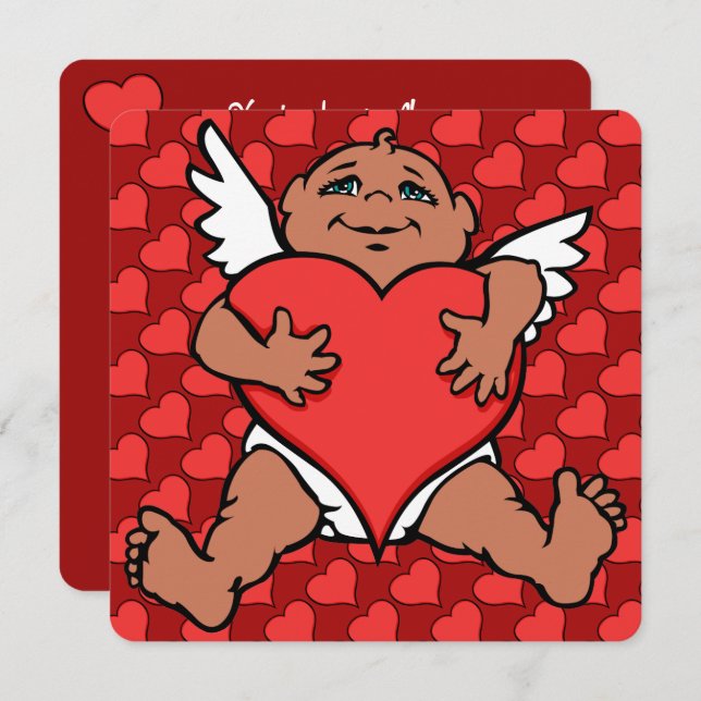 Alla hjärtans inbjudningar Cupid Cards-Anpassnings (Fram/baksida)