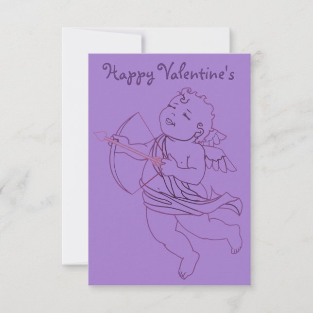 Alla hjärtans inbjudningar Personlig-cupid-kort (Framsida)