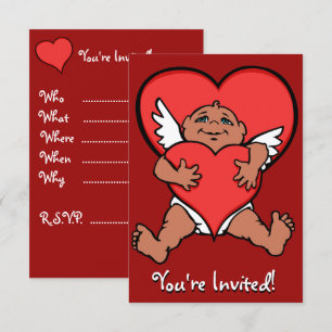 Alla hjärtans inbjudningar Personlig-cupid-kort
