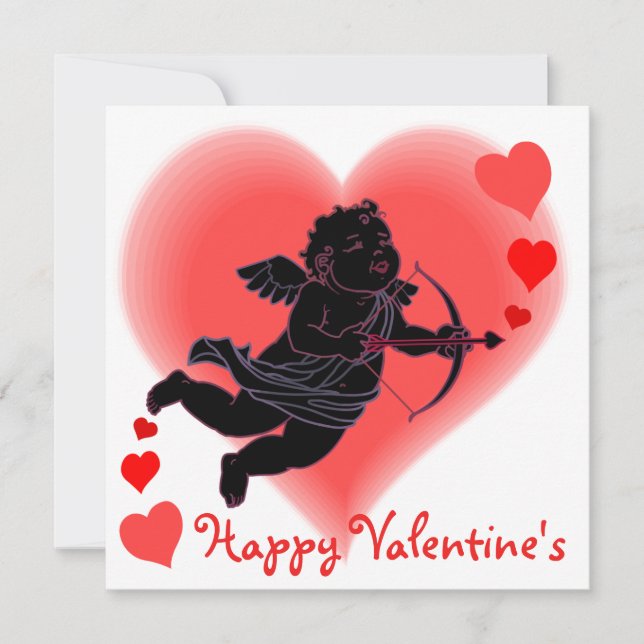 Alla hjärtans inbjudningar Personlig Cupid-kort (Framsida)