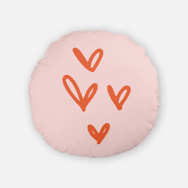 Alla hjärtans Kärlek Inspired Heart Rund Kudde