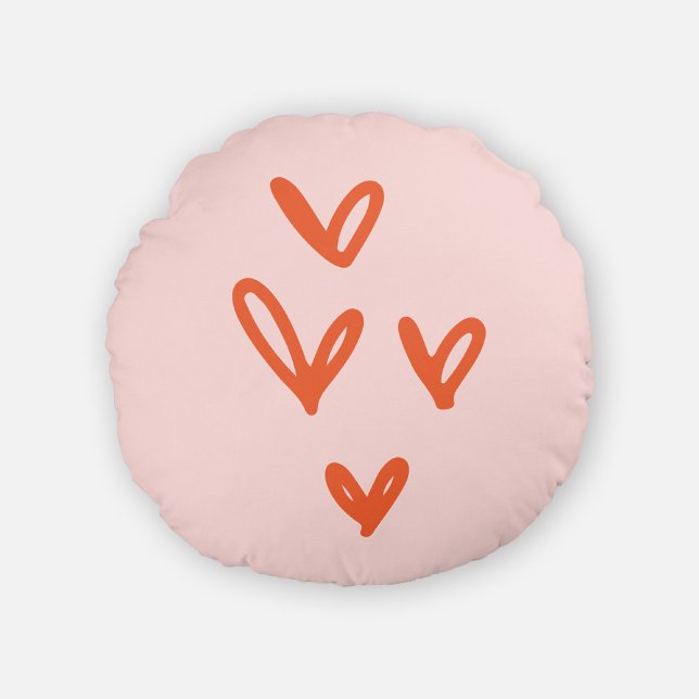 Alla hjärtans Kärlek Inspired Heart Rund Kudde (Skapare uppladdad)