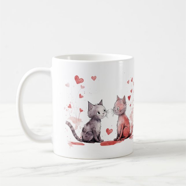 Alla hjärtans katter.. Du är fortfarande Cats Meow Kaffemugg (Vänster)