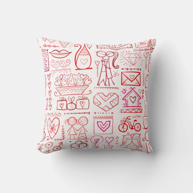 Alla hjärtans kortdesign. Kärlek och Bröllop Kudde (Framsida)