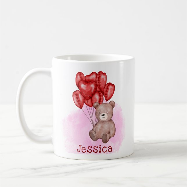 Alla hjärtans Nalle Hjärter Kaffemugg (Vänster)