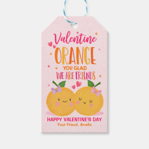 Alla hjärtans Orange att vi är vänner. Presentetikett