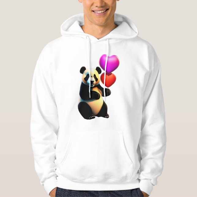 Alla hjärtans panda och hjärtballong, Alla hjärtan Hoodie (Framsida)