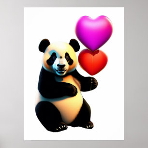 Alla hjärtans panda och hjärtballong, Alla hjärtan Poster