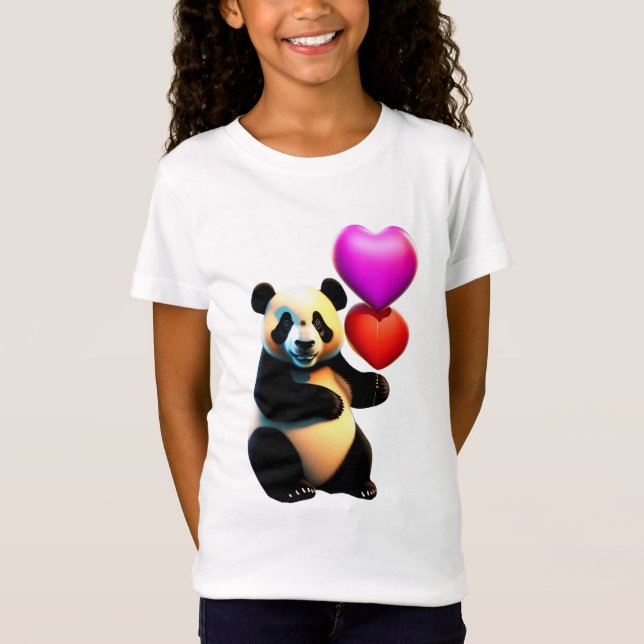 Alla hjärtans panda och hjärtballong, Alla hjärtan T Shirt (Framsida)