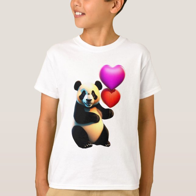 Alla hjärtans panda och hjärtballong, Alla hjärtan T Shirt (Framsida)