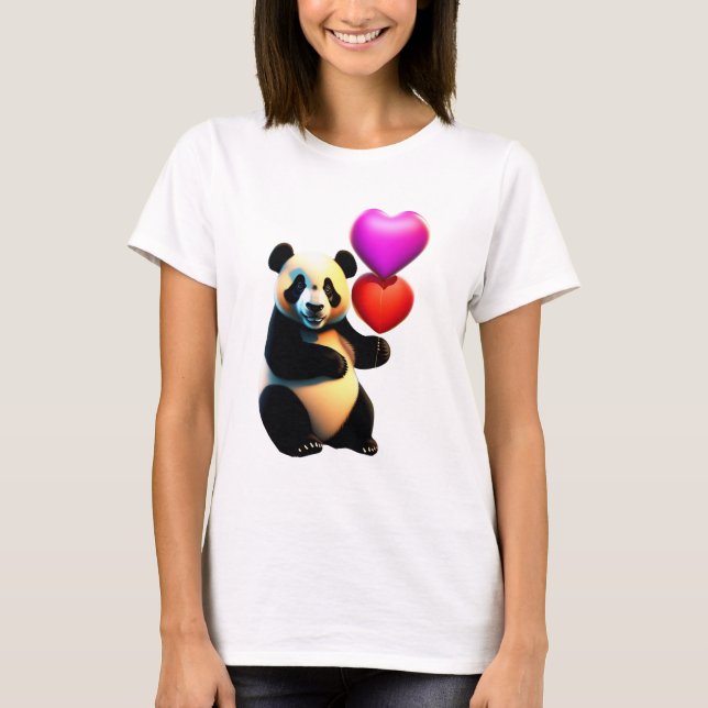 Alla hjärtans panda och hjärtballong, Alla hjärtan T Shirt (Framsida)