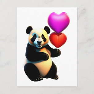 Alla hjärtans panda och hjärtballong, Alla hjärtan Vykort