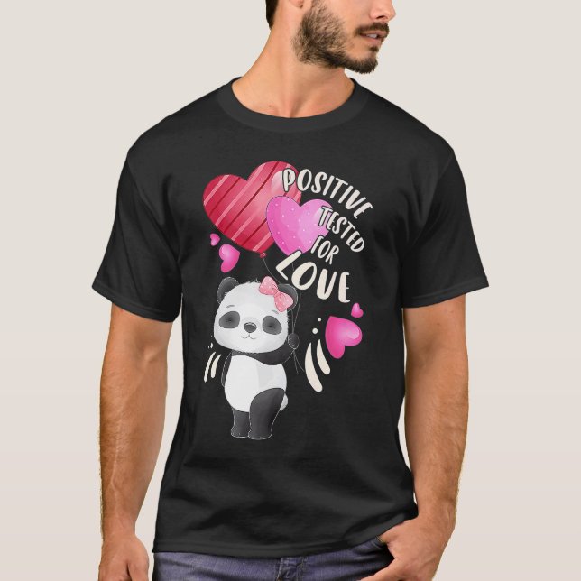 Alla hjärtans panda-panda har hjärtan t shirt (Framsida)